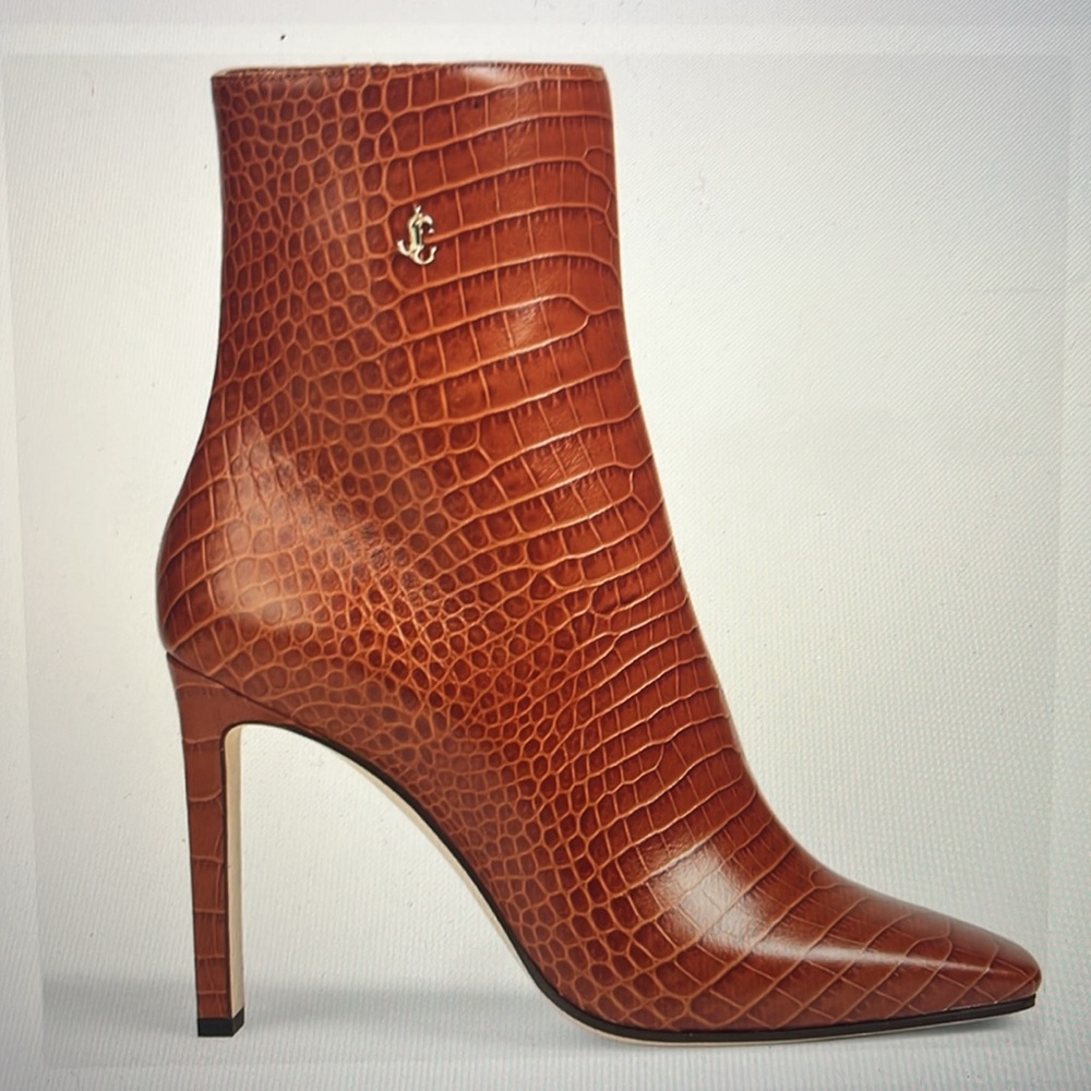 Jimmy Choo Tan Croc- effect leather Minori Ankle Boots woman sz.39